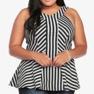 Torrid Stripe Peplum Tank Top